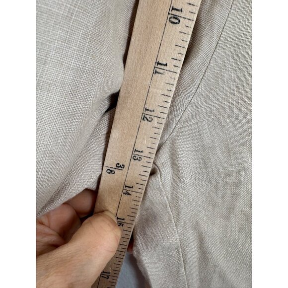 Man In the Studio Linen palazzo pants Beige coastal wide leg sz M - Picture 6 of 9